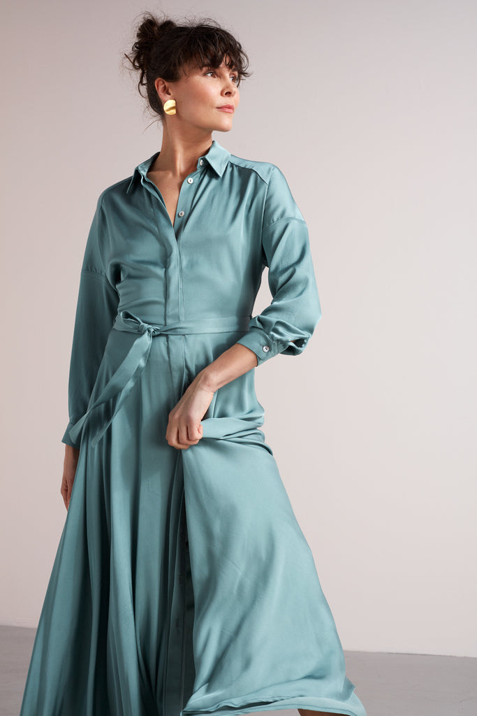 BLANCA maxi shirt dress in bronze