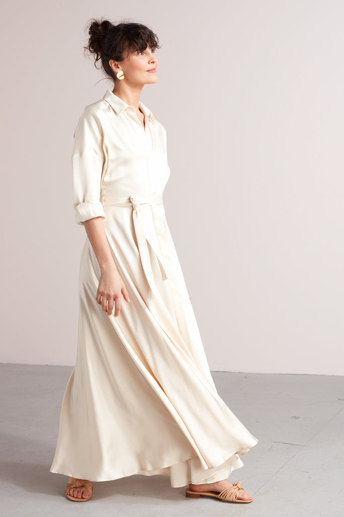 BLANCA maxi shirt dress in bronze